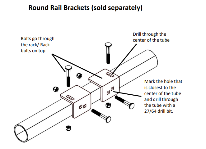 Round Rail Mounting Brackets