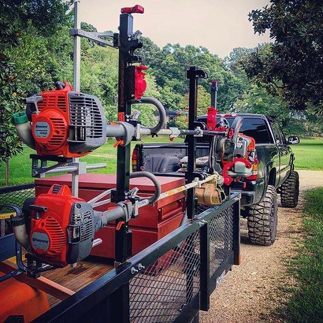 Weedeater Rack for Landscape Trailer