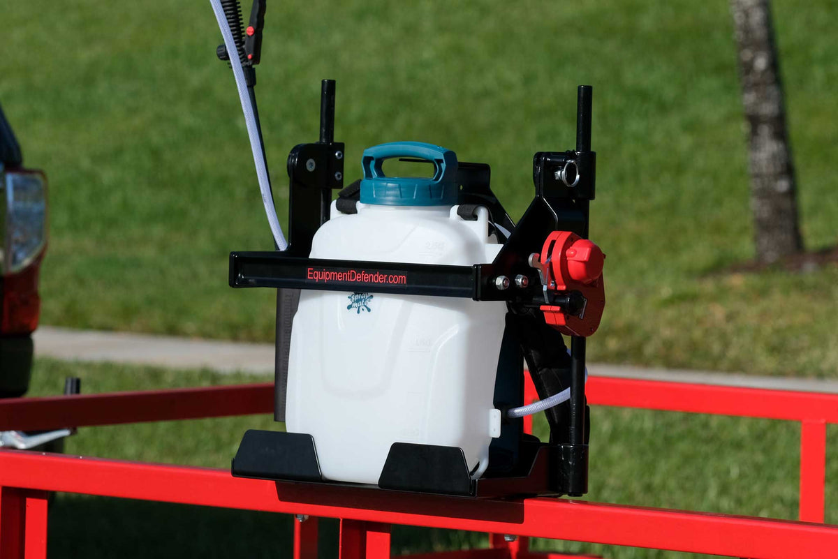Backpack Sprayer Rack for Landscape Trailers Open and Enclosed
